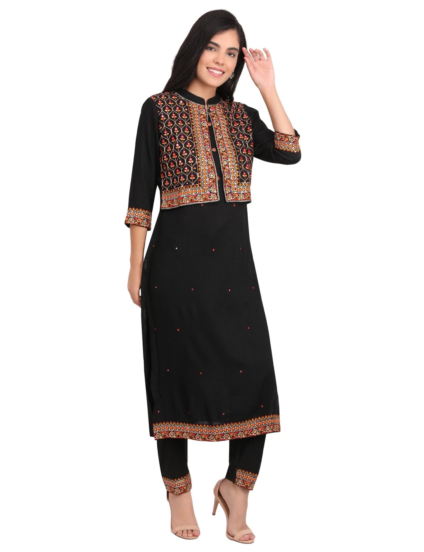 Party Night Exclusively Gorgeous Ethnic Embroidered Suit (Set Of 3) - Craftystyles