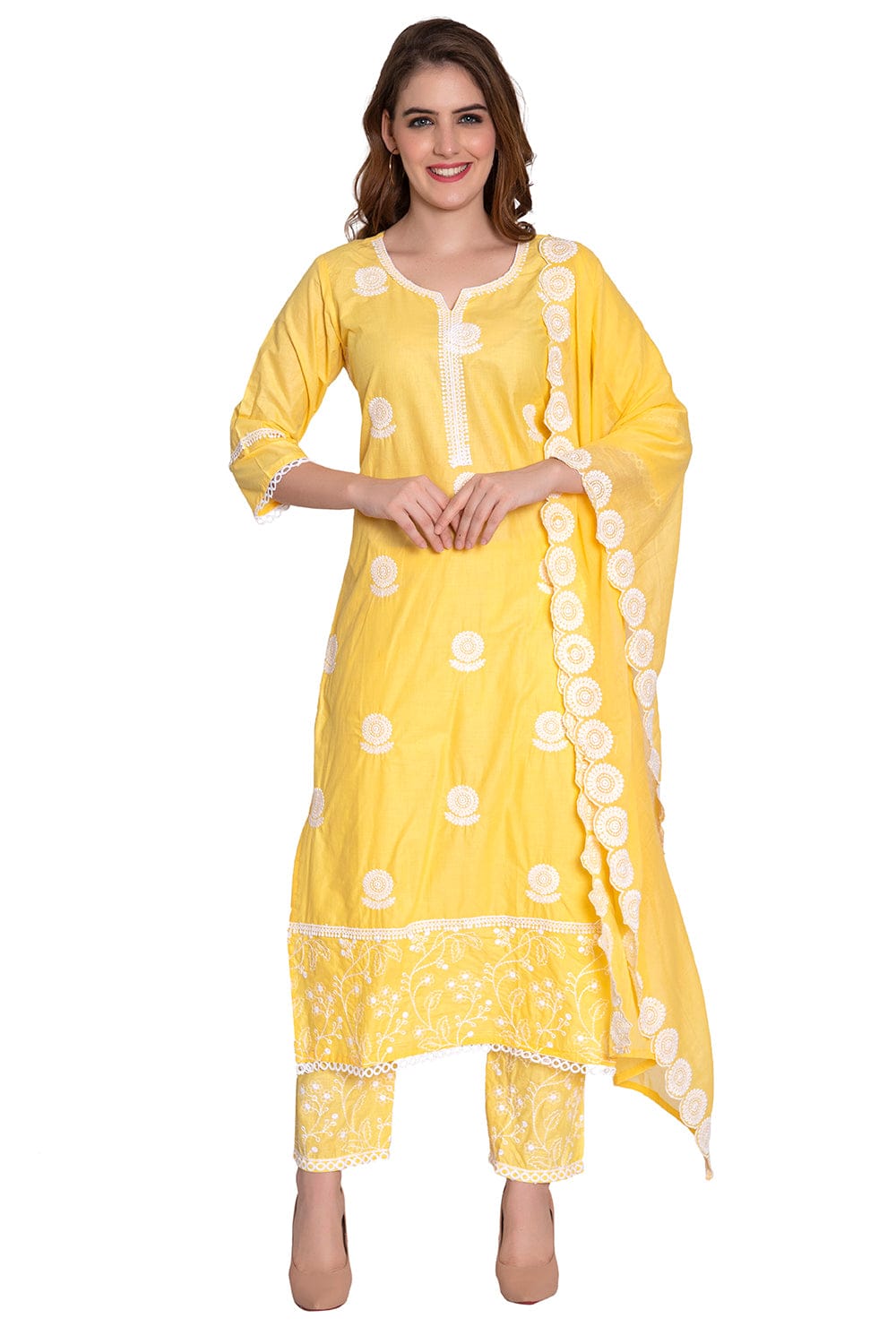 Stella Sunflower Designer Crochet Suit ( Set of 3) - Craftystyles
