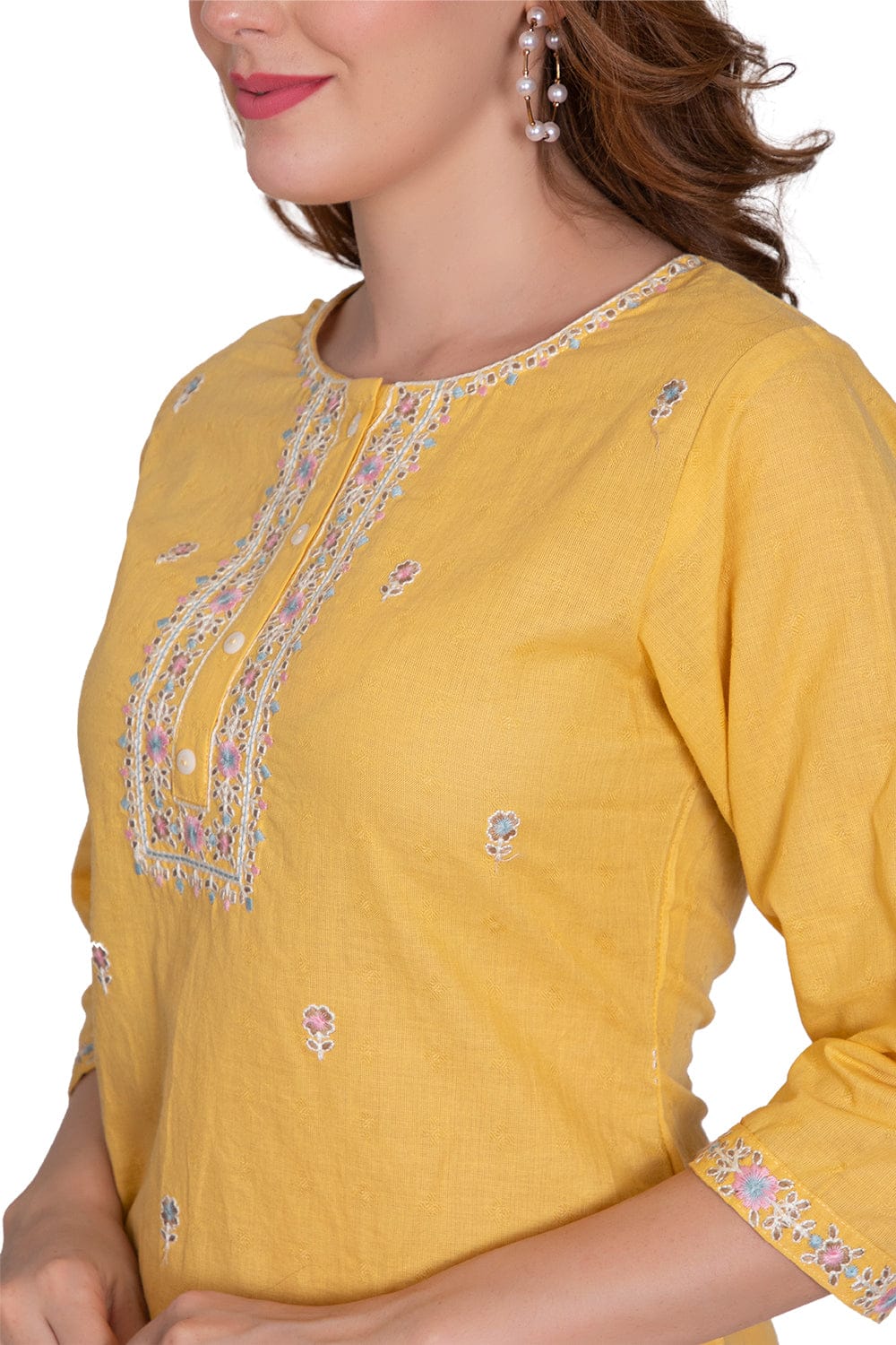 Yellow & Pink Glamarous Ready To Wear Suit Set - Craftystyles