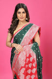 Green-Red Katan Georgette Silk