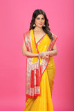Yellow Banaras Chiffon Silk