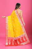Yellow Banaras Chiffon Silk