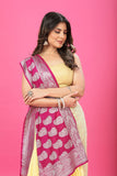 Lamon Yellow - Magenta Katan Georgette Silk