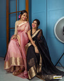 Peach Kora Organza Noor soft silk - AbirabyBeena