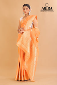Orange Banaras warm silk - AbirabyBeena