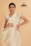 White Banaras warm silk - AbirabyBeena