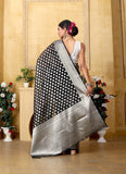 Black Banaras Kora Organza silk - AbirabyBeena