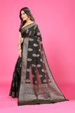 Black Banaras Crepe Silk - Heena