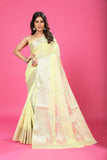 Lemon Yellow Banaras Chiffon Silk