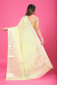 Lemon Yellow Banaras Chiffon Silk