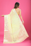 Lemon Yellow Banaras Chiffon Silk