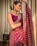 Maroon Banaras butti Soft Georgette silk