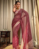 Maroon Banaras butti Soft Georgette silk
