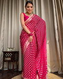 Pink Banaras butti Soft Georgette silk