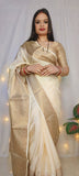 Cream Skirt Border Banaras warm silk