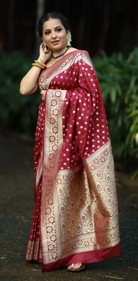 Maroon Katan Silk - AbirabyBeena