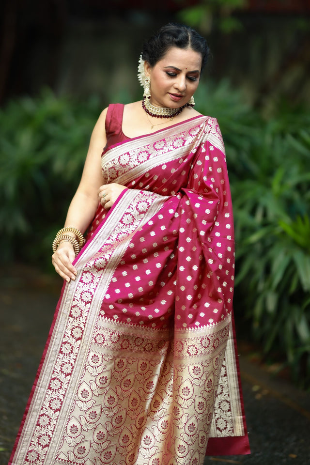 Maroon Katan Silk - AbirabyBeena