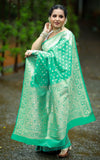 Turquoise-blue Katan Silk - AbirabyBeena