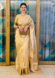 Malaika Arora TISSUE Golden Silk Saree