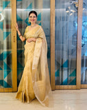 Malaika Arora TISSUE Golden Silk Saree