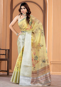 Yellow Kora Organza soft silk - Sara