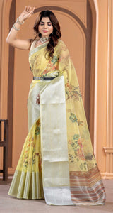 Yellow Kora Organza soft silk - Sara
