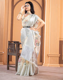 White Kora Organza soft silk - Sara