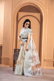White Kora Organza soft silk - Sara