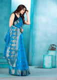 Sky Blue Organza soft silk - Mina