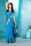 Sky Blue Organza soft silk - Mina