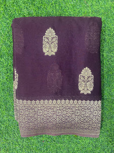 Wine Banaras Crepe Silk - Nethra