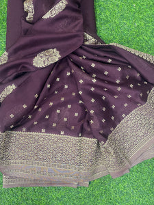 Wine Banaras Crepe Silk - Nethra