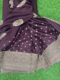 Wine Banaras Crepe Silk - Nethra