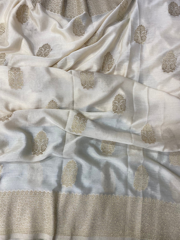 Cream Banaras Crepe Silk - Heena