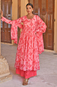 Petal Pink Georgette Bloom Attire