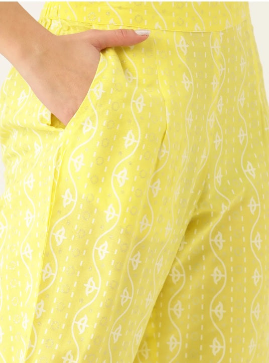 Lime Anarkali Kurta set With Chiffon Dupatta - AbirabyBeena