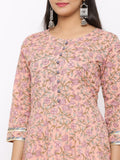 Subtle Pink Iris Cotton Dress - AbirabyBeena