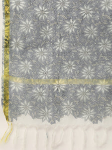 Grey Printed Kurta With Dupatta & Trouser - AbirabyBeena